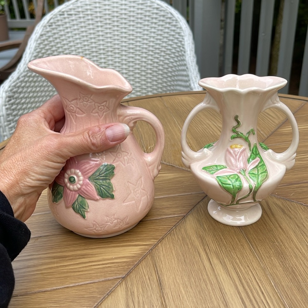 Vintage Pink Pitcher And Hull Vase, Made USA - Picture 10 of 11